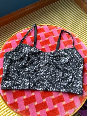 lululemon athletica Black and White Speckled Cropped Cami